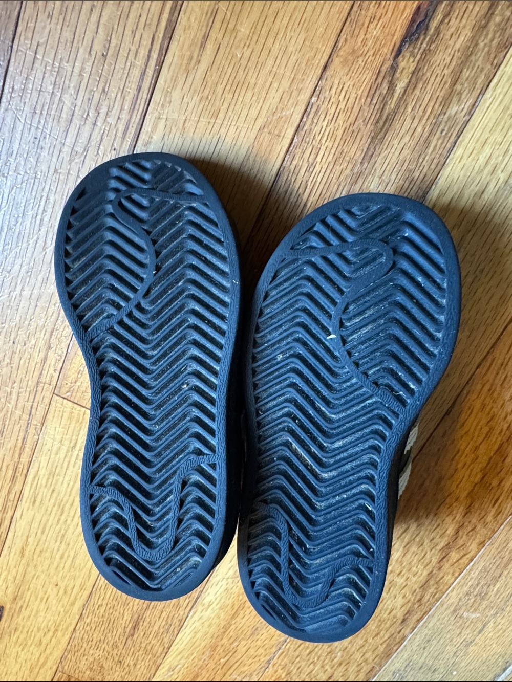 adidas Kids Black Sneakers with White Stripes - Picture 9 of 9